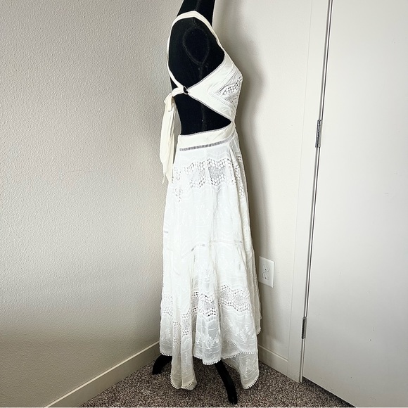 RARE EXC • Free People Charlie Open Back Tie Embroidered Maxi Dress • - Picture 10 of 12